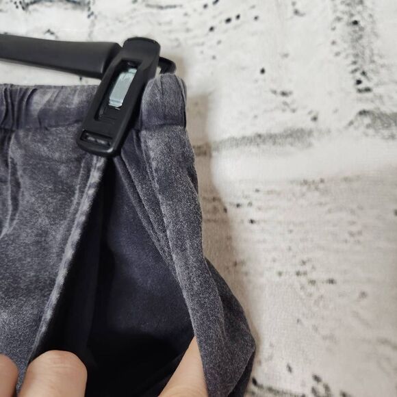 NEW Chaser High Rise Lace Up Acid Wash Stretchy Lounge Shorts Gray Size Medium - Picture 4 of 9